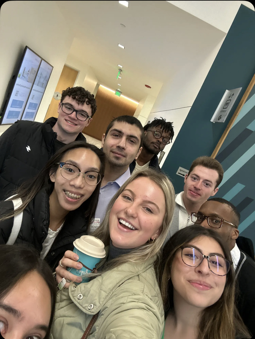 A group of students pose for a photo on the Quinlan Ramble to San Francisco.
